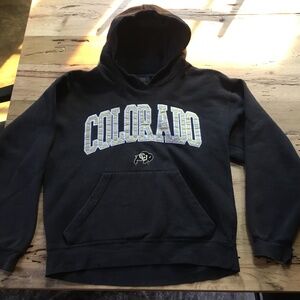 CU Buffs Black and Gold Hoodie, S Boulder CO Colorado University sweatshirt